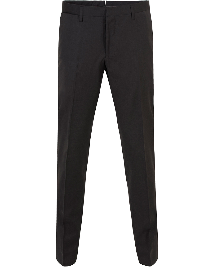 Hombres | Pantalones | GANT Diamond G | Tailored Slim Travel Pants Charcoal Melange