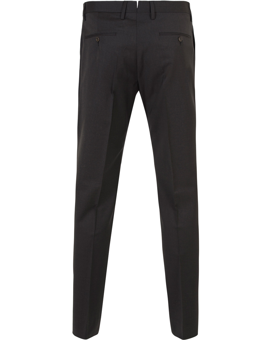 Hombres | Pantalones | GANT Diamond G | Tailored Slim Travel Pants Charcoal Melange