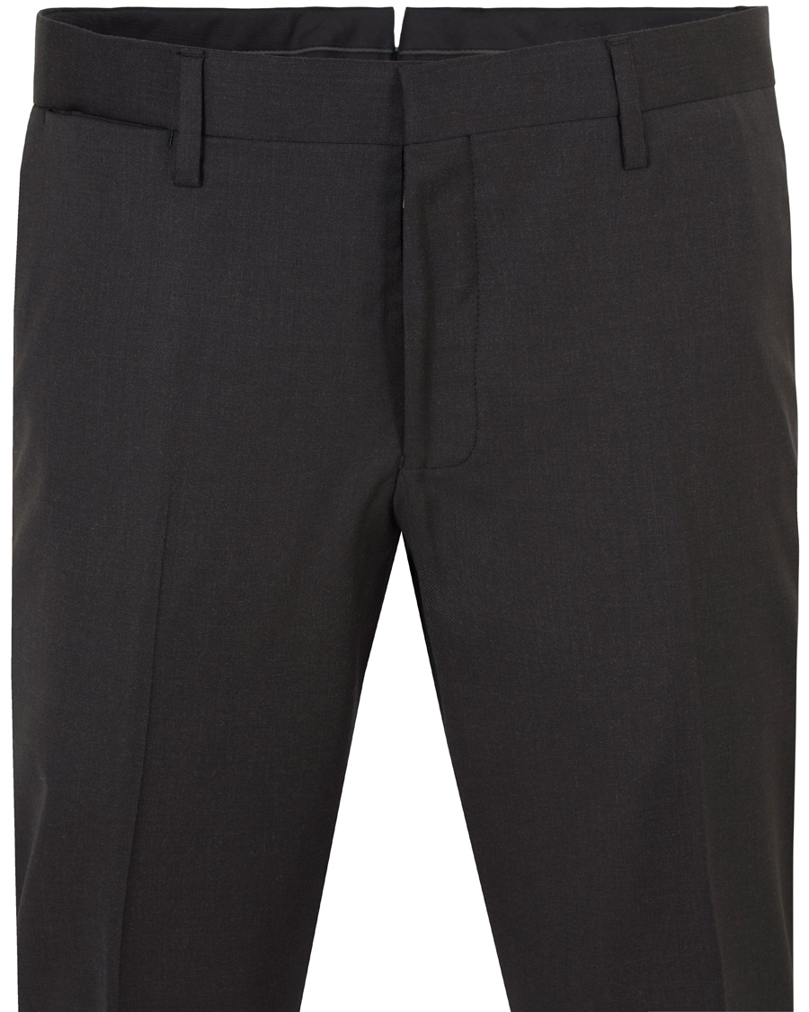 Hombres | Pantalones | GANT Diamond G | Tailored Slim Travel Pants Charcoal Melange