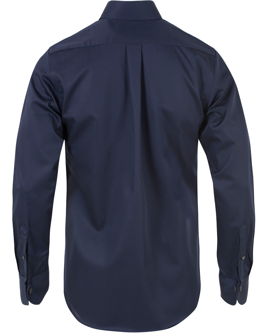 Hombres | Camisas | GANT Diamond G | Plain Satin Fitted Body Shirt Marine