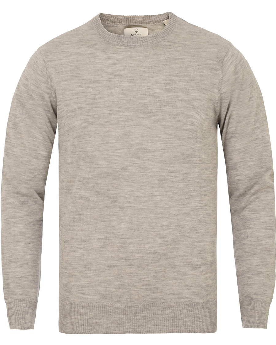 Hombres | Jerséis y prendas de punto | GANT Diamond G | Extra Fine Cashmere Crew Neck Light Grey Melange