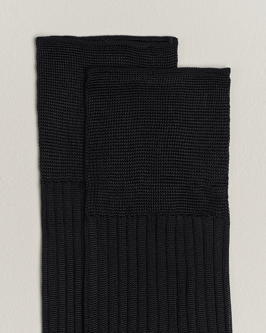 Hombres | Pantherella | Pantherella | Baffin Silk Long Sock Black