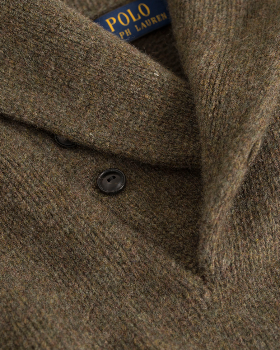 Hombres | Jerséis y prendas de punto | Polo Ralph Lauren | Knitted Wool/Cashmere  Shawl Sweater Olive Melange