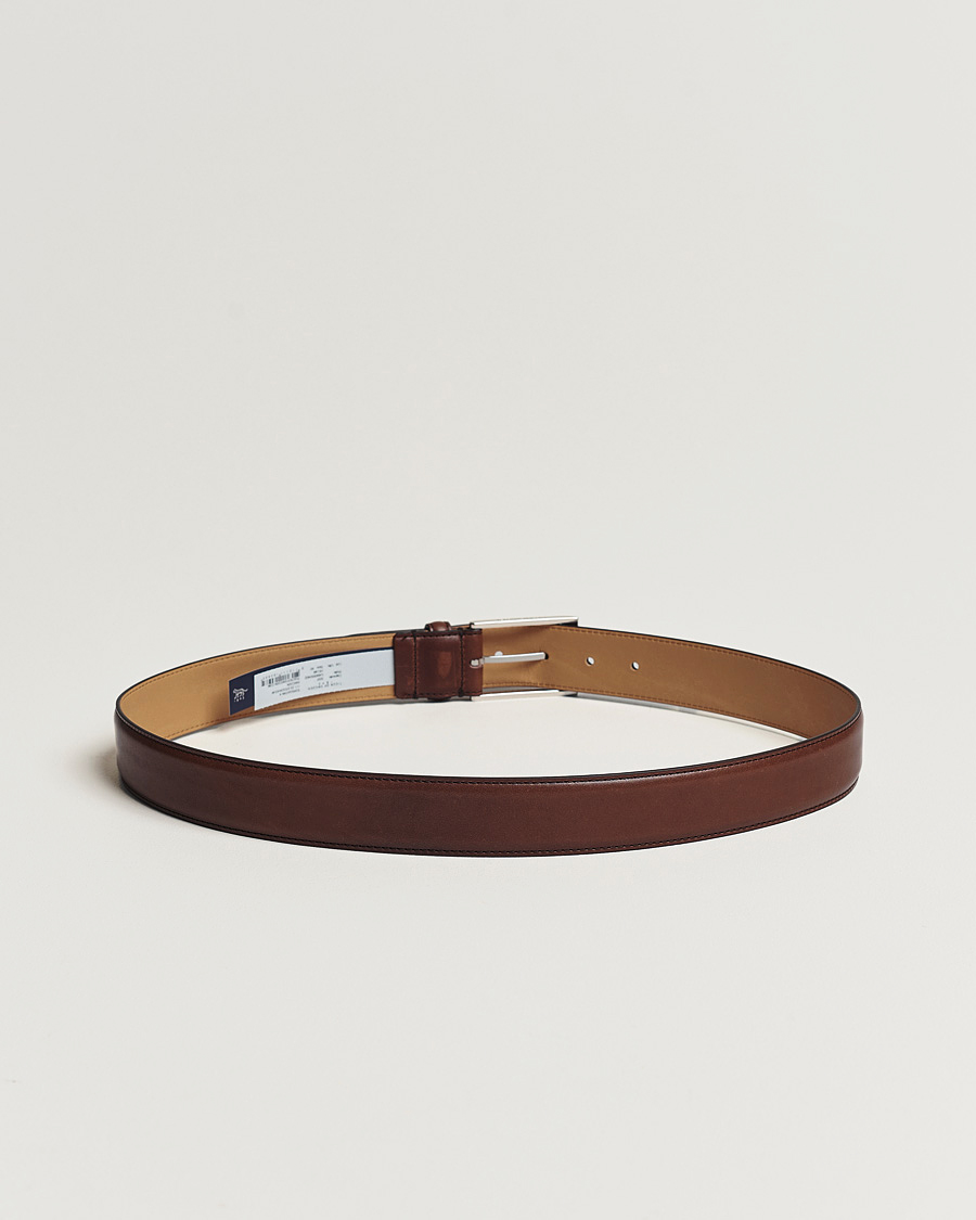 Hombres | Cinturones | Tiger of Sweden | Helmi Leather 3,5 cm Belt Brown