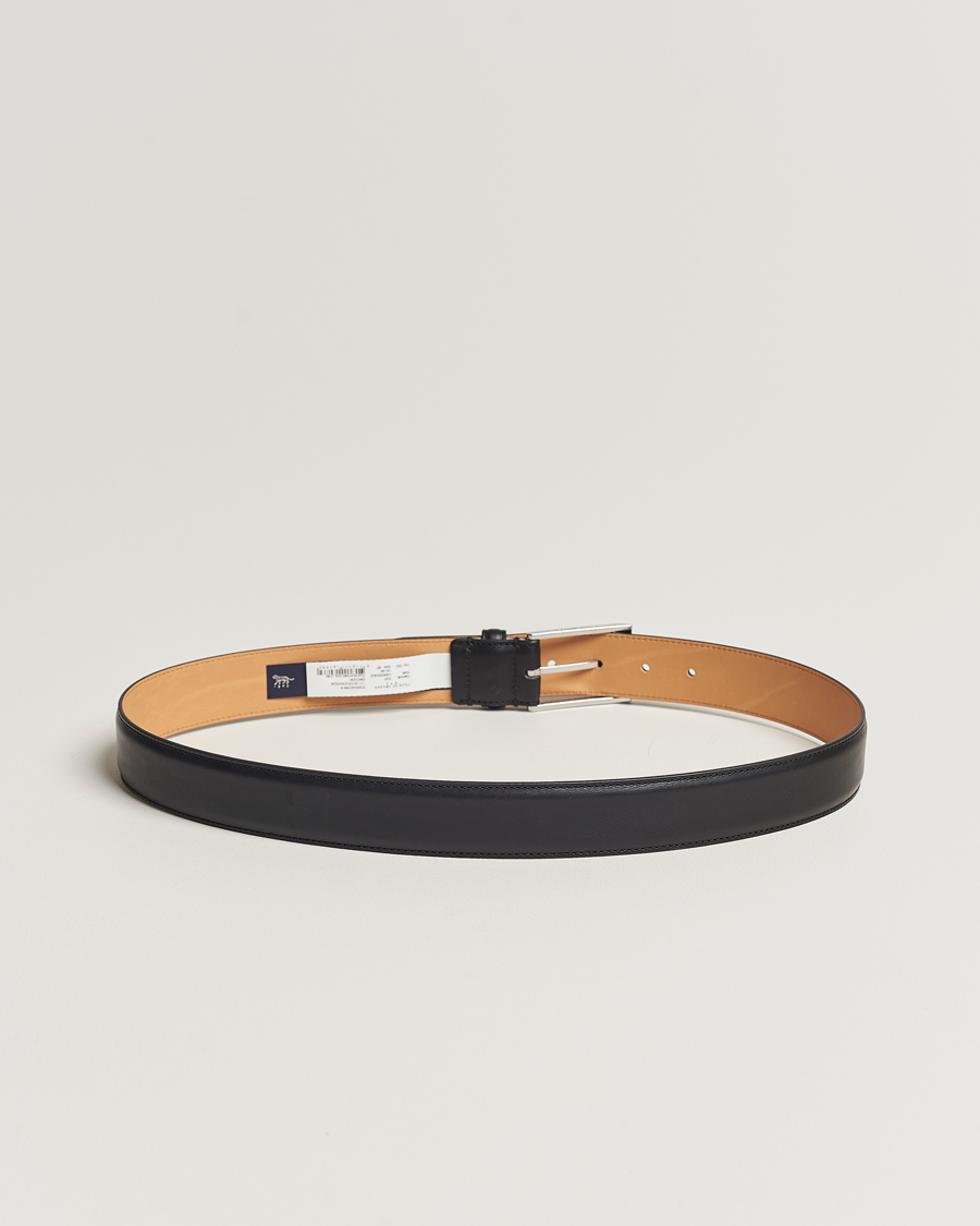 Hombres | Cinturones | Tiger of Sweden | Helmi Leather 3,5 cm Belt Black
