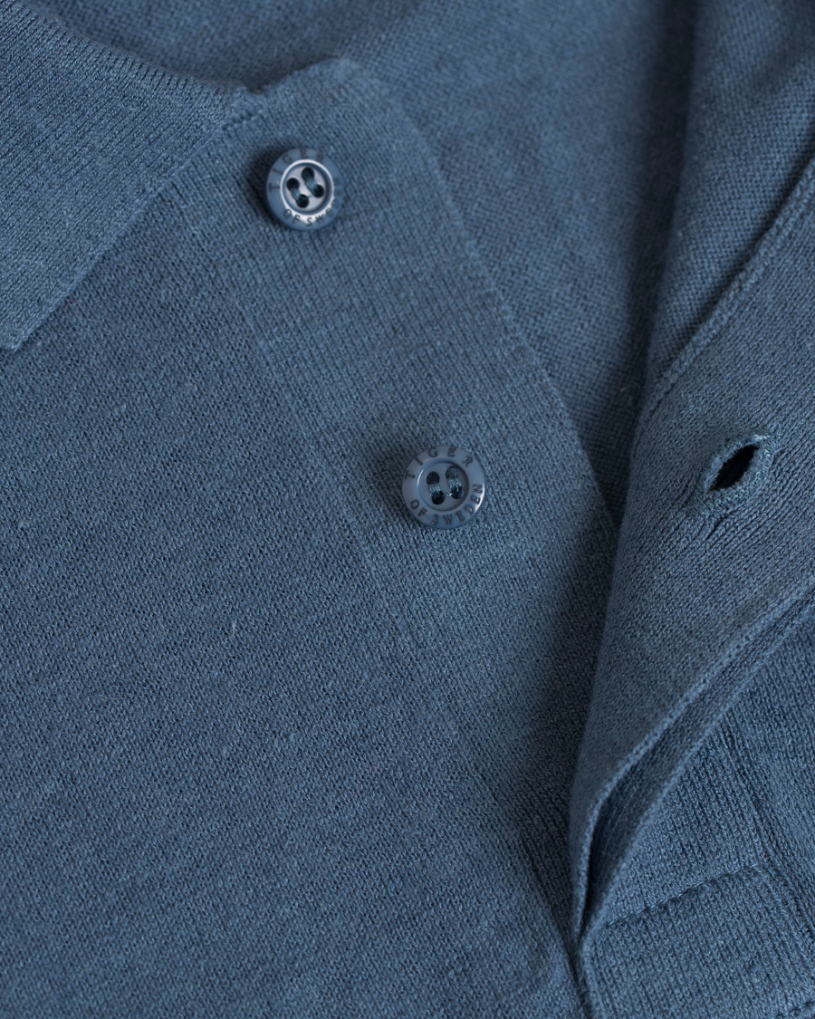 Hombres | Jerséis y prendas de punto | Tiger of Sweden | Fender Knitted Polo Teal Blue