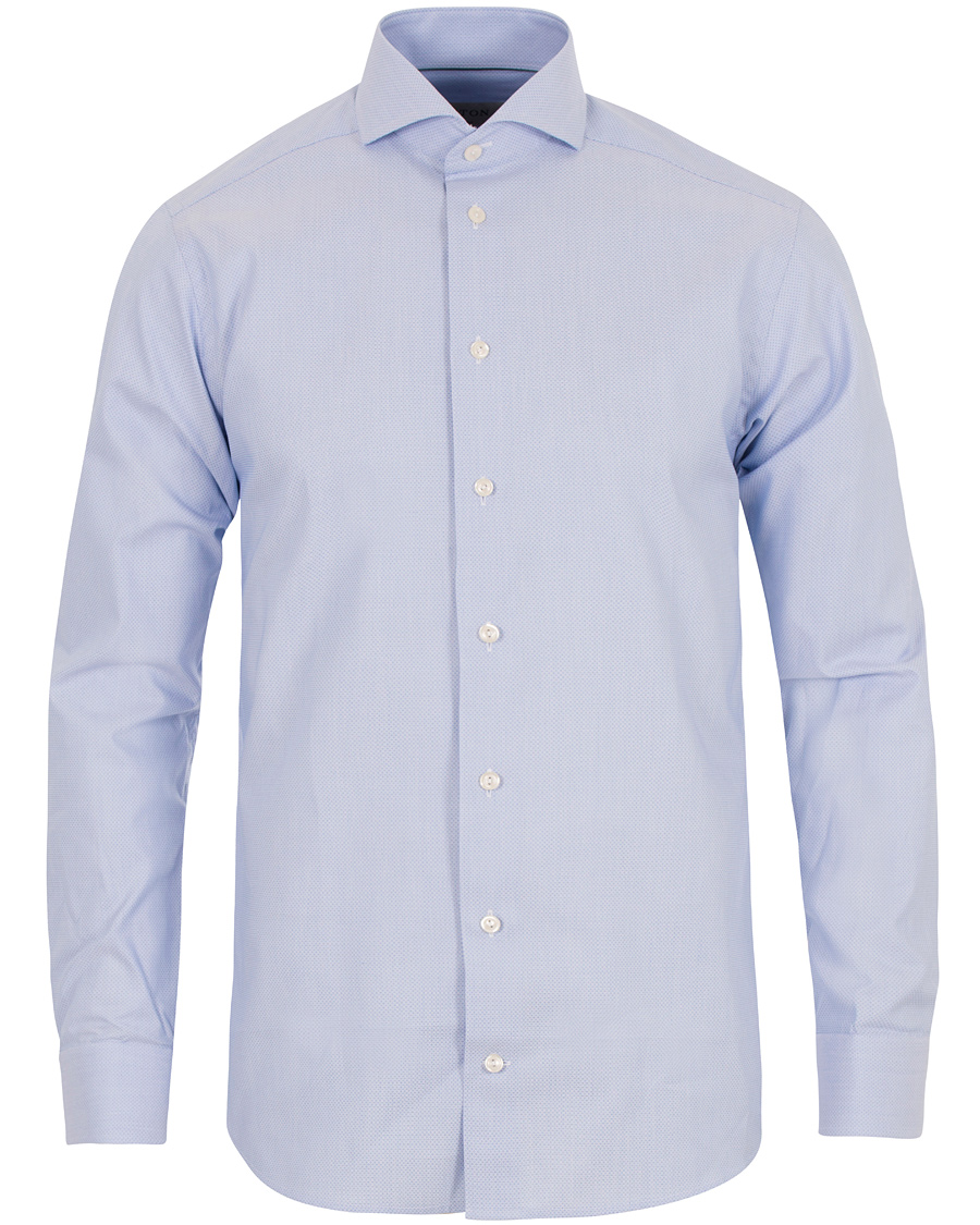 Hombres | Camisas | Eton | Slim Fit Extreme Cut Away Micro Print Shirt Blue