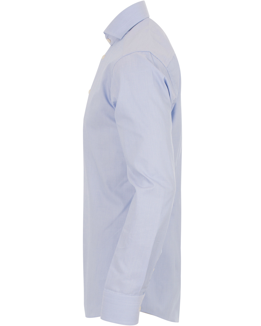 Hombres | Camisas | Eton | Slim Fit Extreme Cut Away Micro Print Shirt Blue