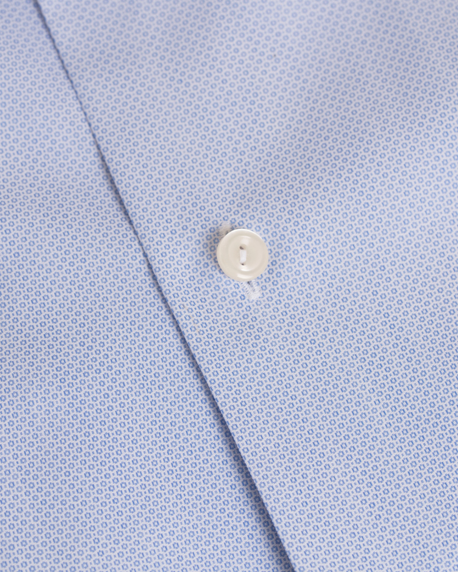 Hombres | Camisas | Eton | Slim Fit Extreme Cut Away Micro Print Shirt Blue