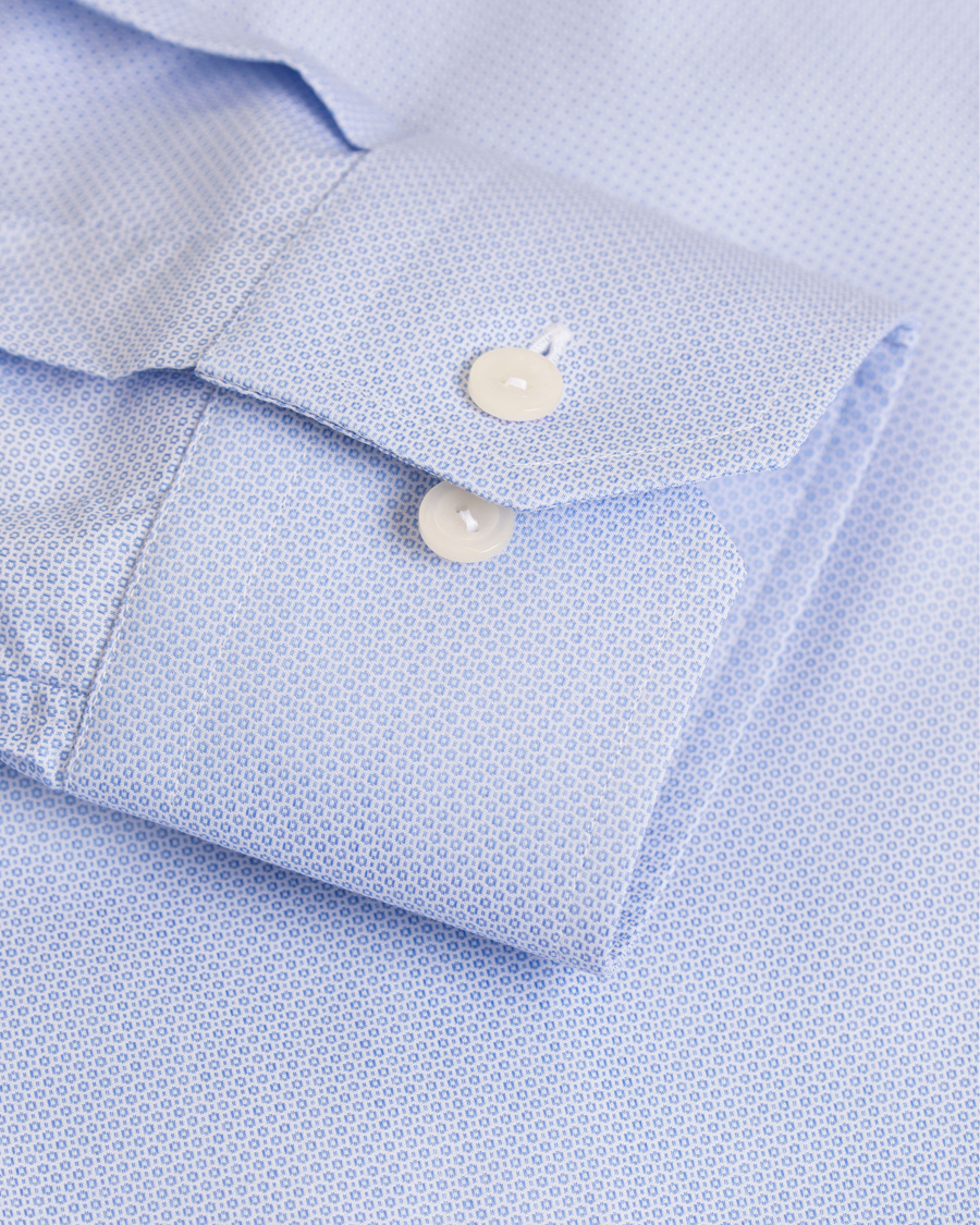 Hombres | Camisas | Eton | Slim Fit Extreme Cut Away Micro Print Shirt Blue