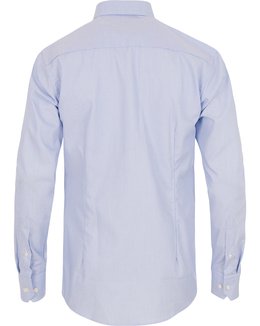 Hombres | Camisas | Eton | Slim Fit Cut Away Micro Print Shirt Blue