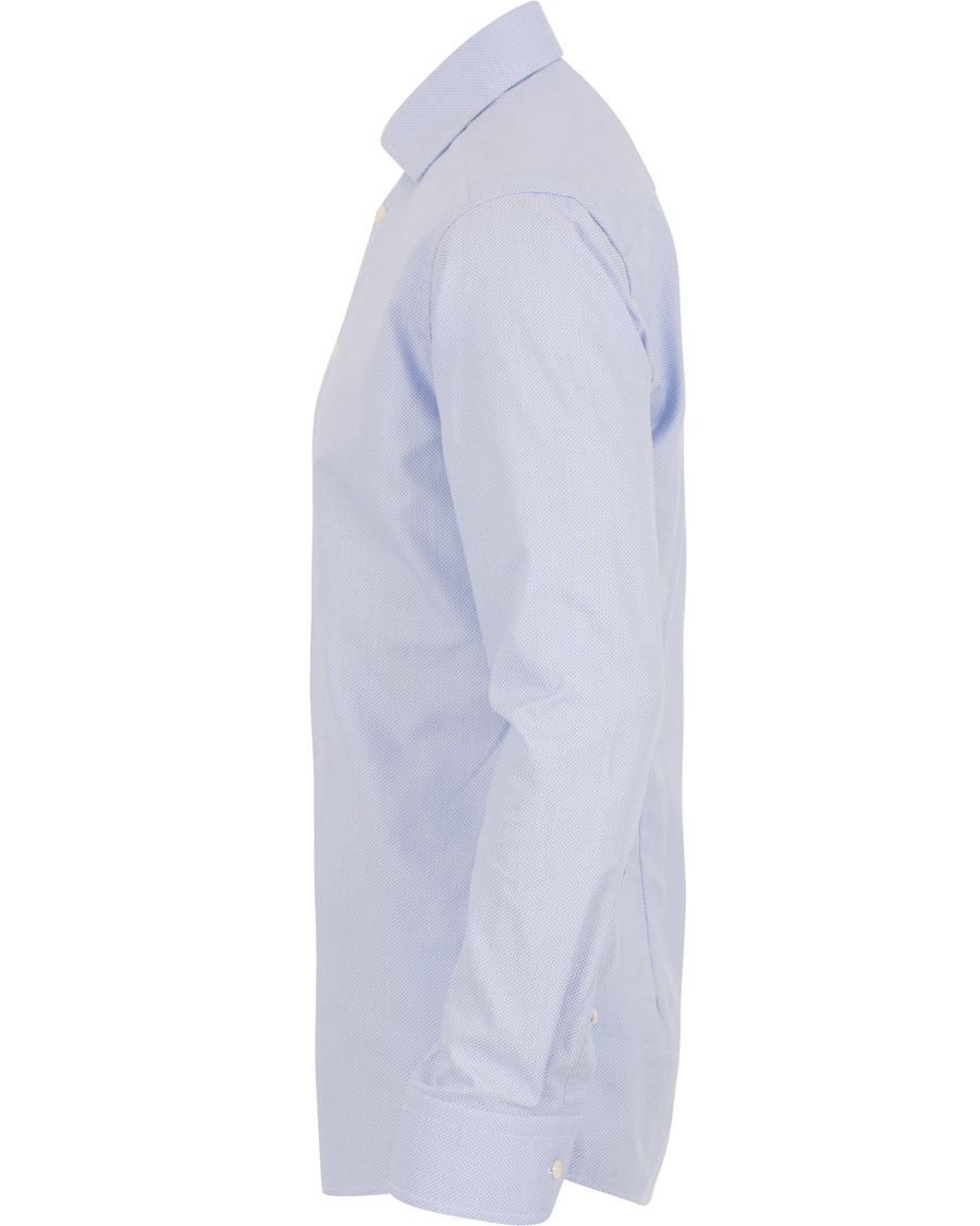 Hombres | Camisas | Eton | Slim Fit Cut Away Micro Print Shirt Blue