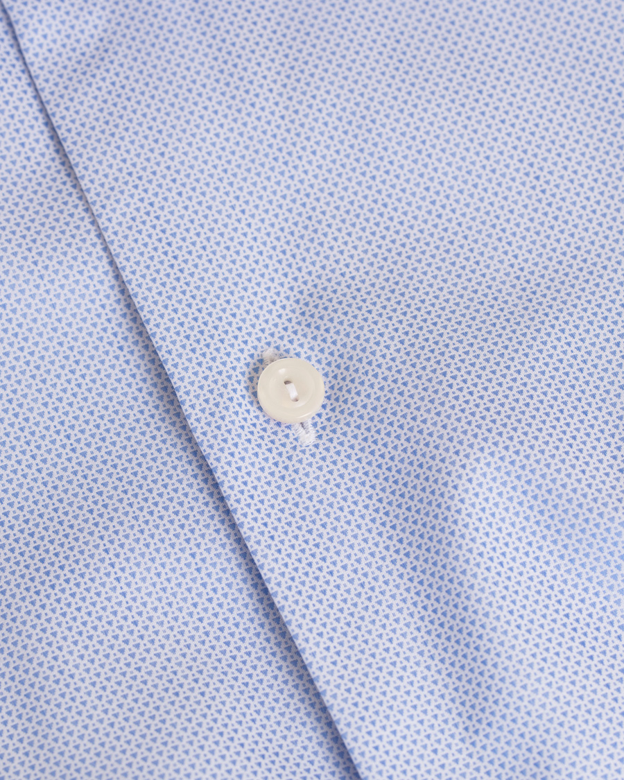 Hombres | Camisas | Eton | Slim Fit Cut Away Micro Print Shirt Blue