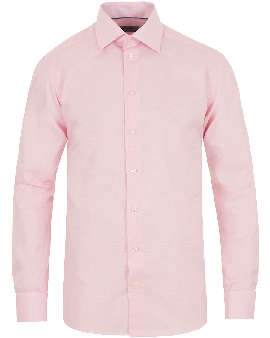 Hombres | Camisas | Eton | Slim Fit Cut Away Micro Print Shirt Pink/Red