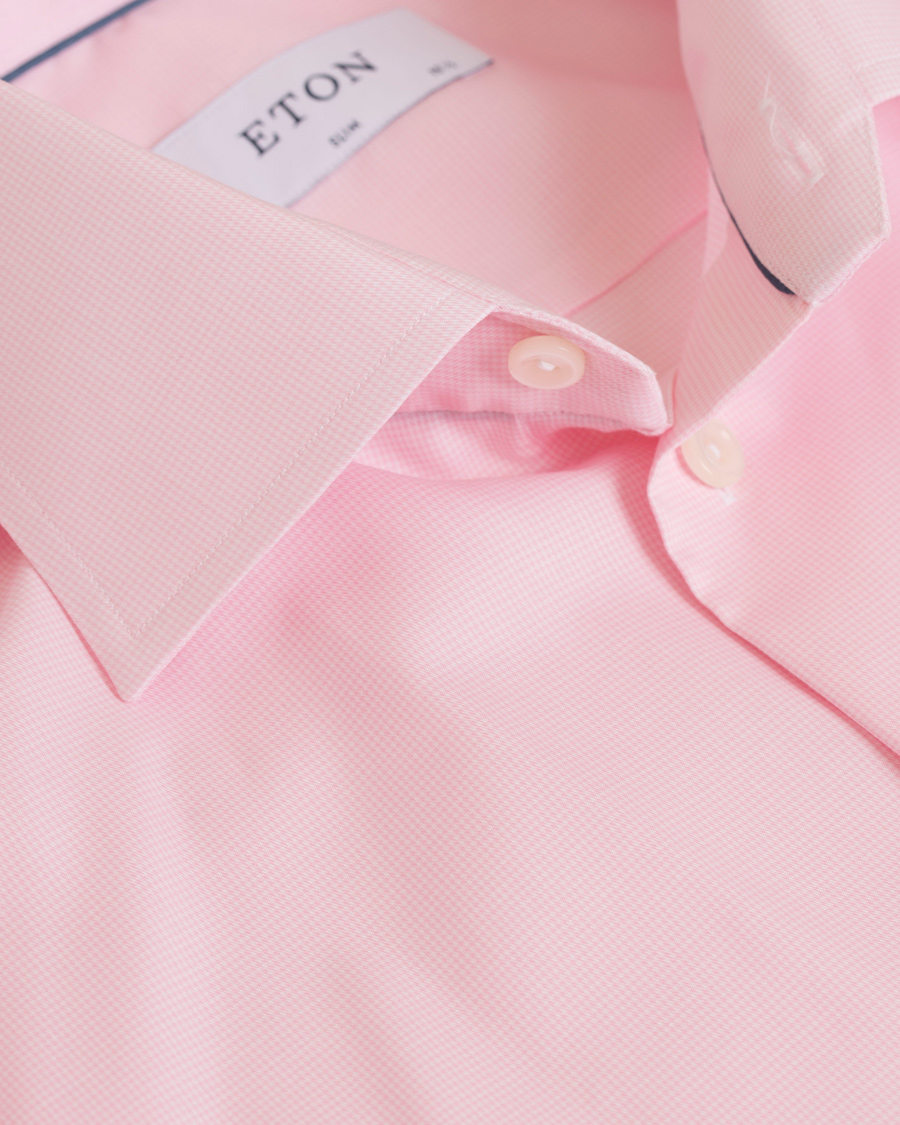 Hombres | Camisas | Eton | Slim Fit Cut Away Micro Print Shirt Pink/Red