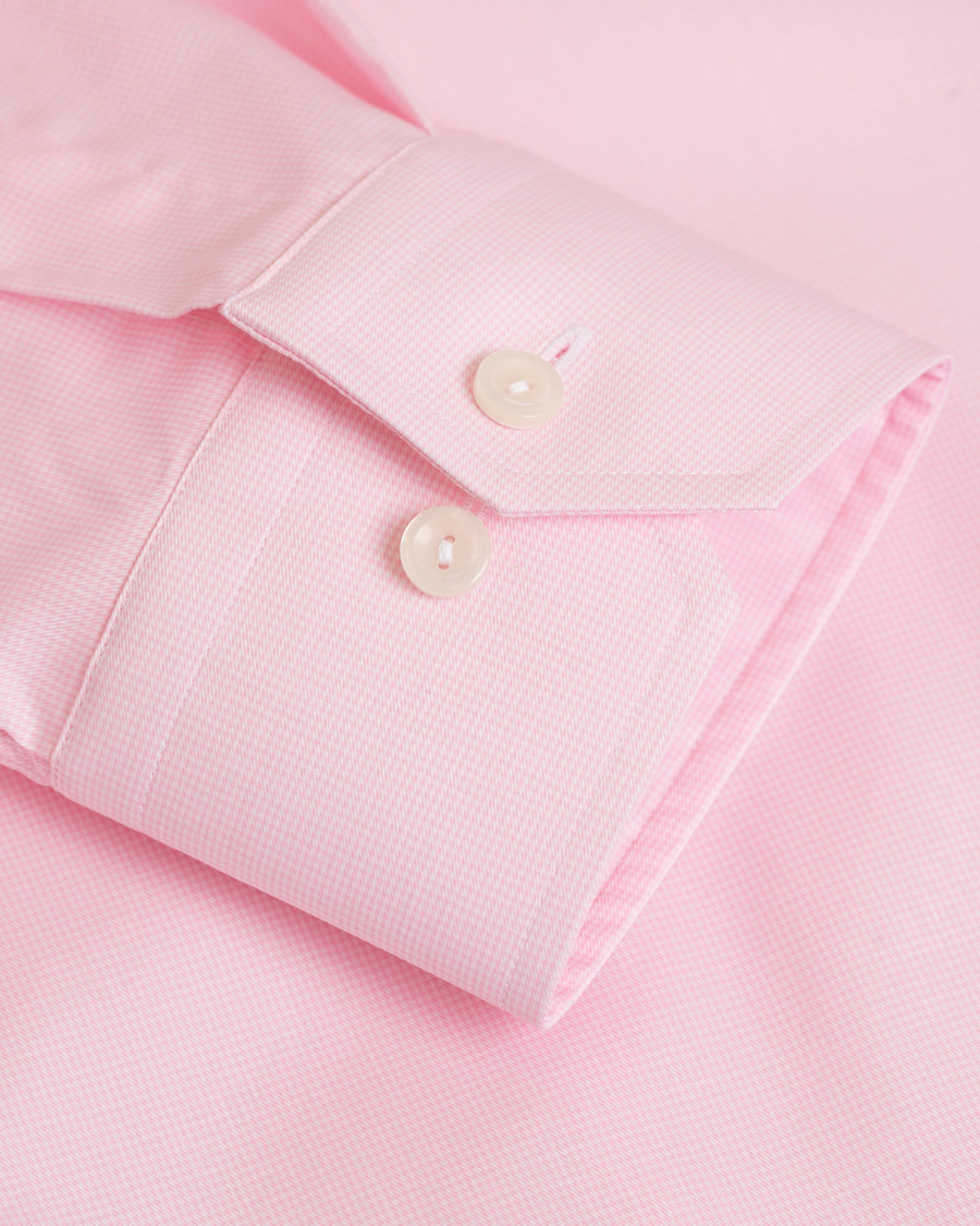 Hombres | Camisas | Eton | Slim Fit Cut Away Micro Print Shirt Pink/Red