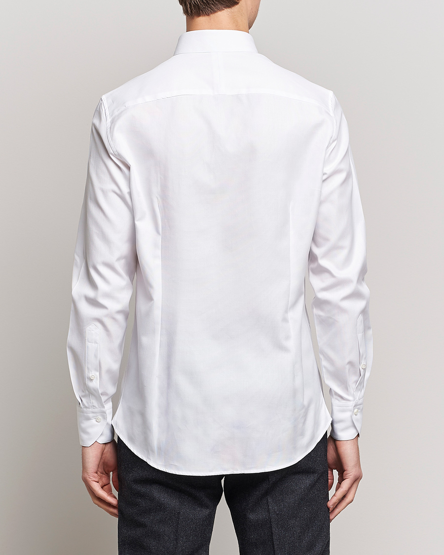 Hombres | Camisas | Stenströms | 1899 Slimline Supima Cotton Structure Shirt White