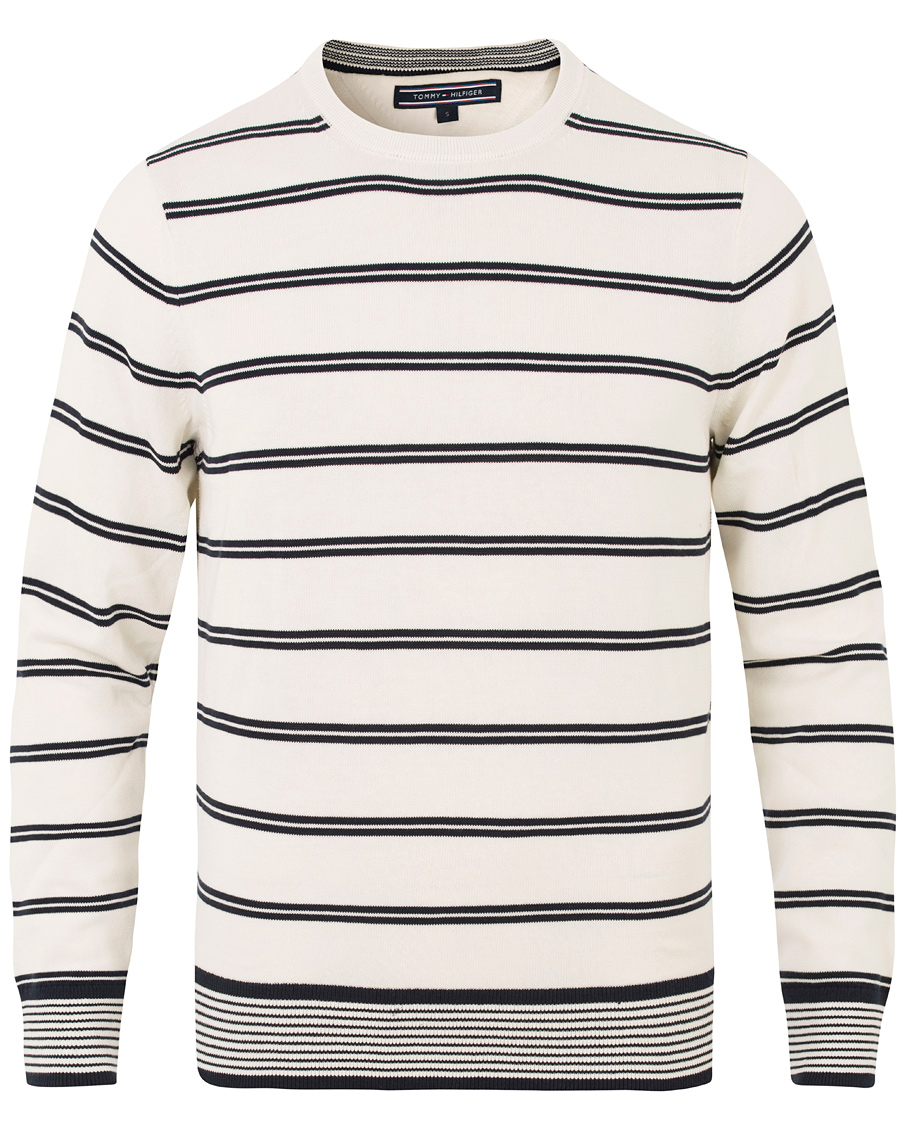 Hombres | Jerséis y prendas de punto | Tommy Hilfiger | Hendrics Stripe Knitted Crew Neck Snow White