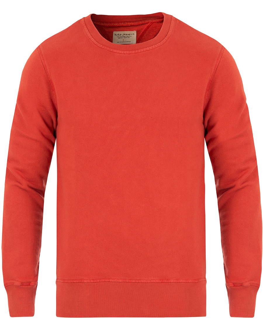 Hombres | Jerséis y prendas de punto | Nudie Jeans | Sven Rugged Knitted Crew Neck Blood Red