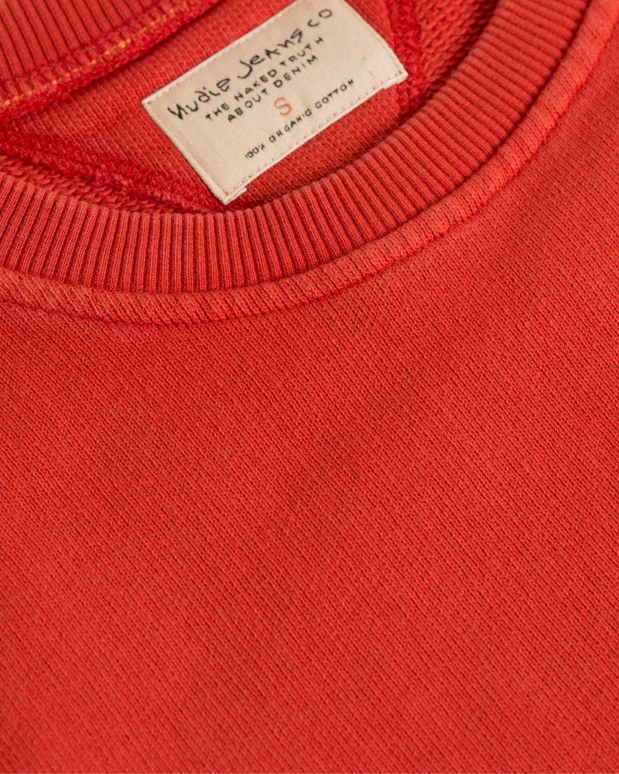 Hombres | Jerséis y prendas de punto | Nudie Jeans | Sven Rugged Knitted Crew Neck Blood Red