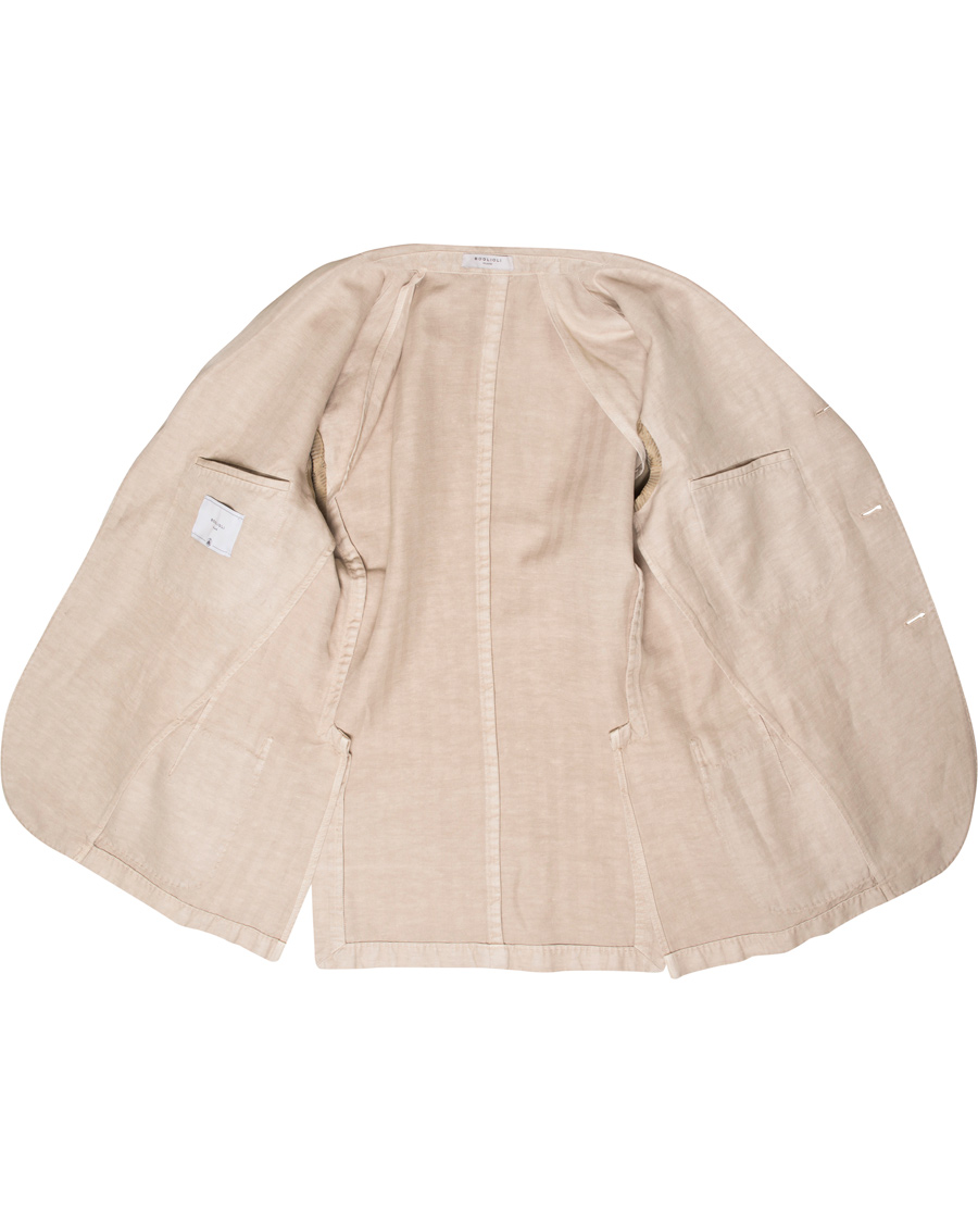 Hombres | Trajes | Boglioli | K Jacket Cotton/Linen Herringbone Suit Beige