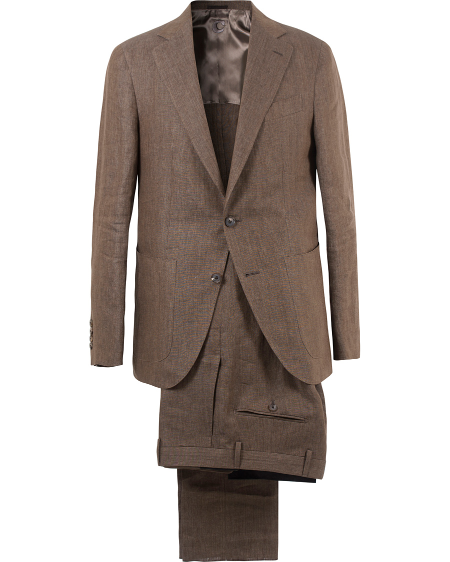 Hombres | Trajes | Caruso | Linen Suit Brown