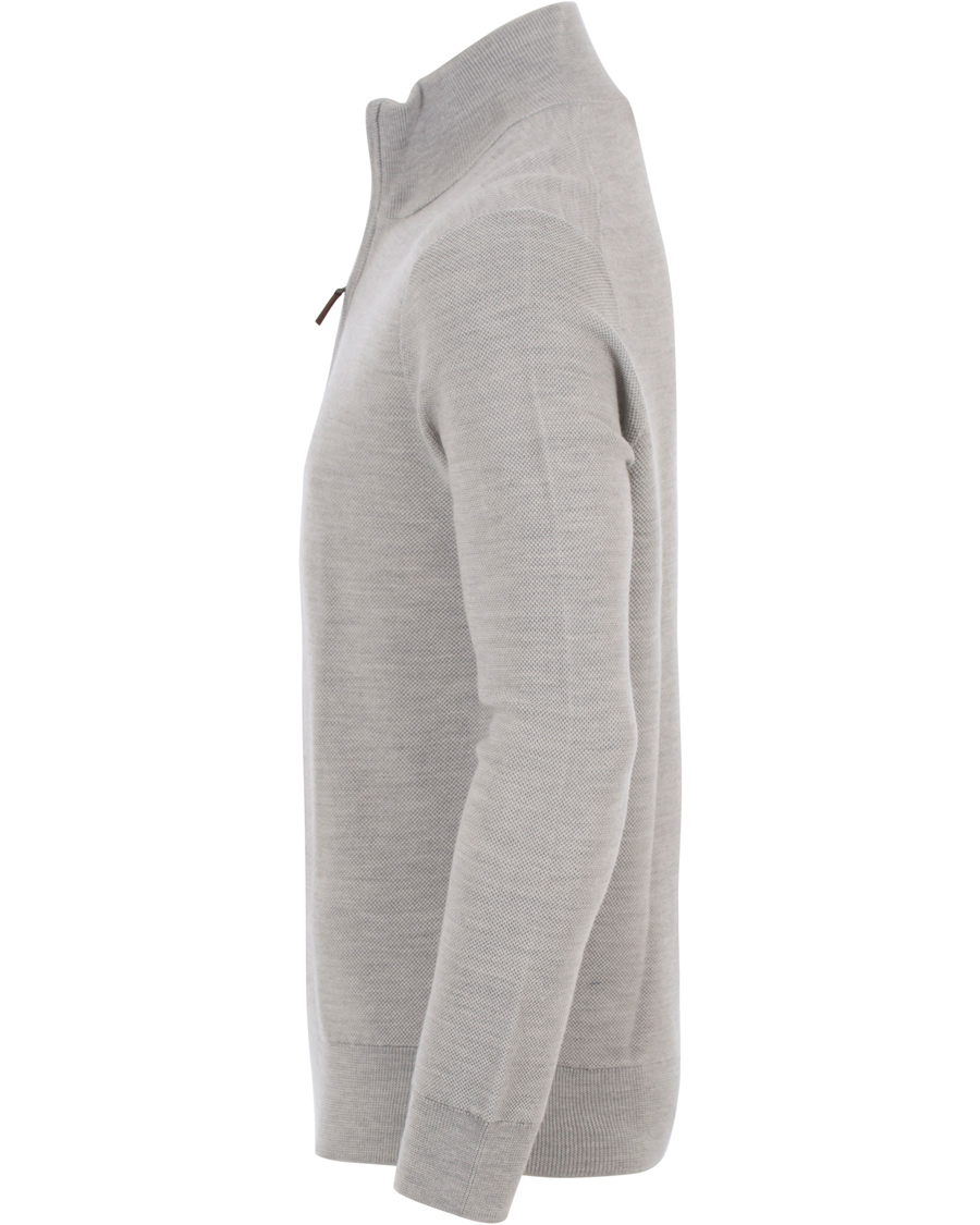 Hombres | Jerséis y prendas de punto | Polo Ralph Lauren | Cotton/Silk/Cashmere Half Zip Honeycomb Grey Heather