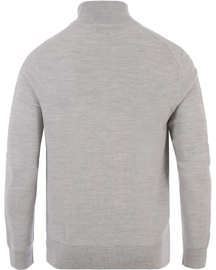 Hombres | Jerséis y prendas de punto | Polo Ralph Lauren | Cotton/Silk/Cashmere Half Zip Honeycomb Grey Heather