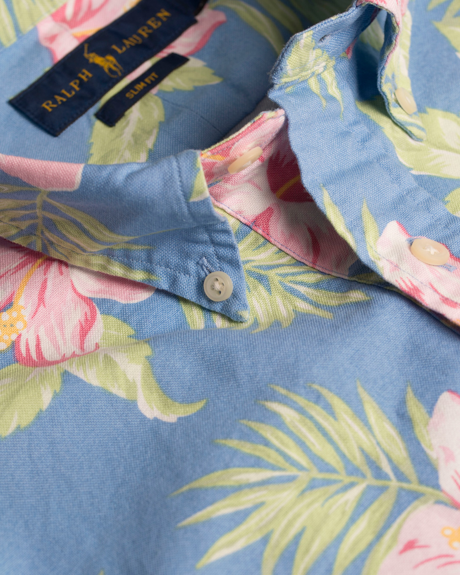 Hombres | Camisas | Polo Ralph Lauren | Slim Fit Oxford Short Sleeve Flower Shirt Pastal