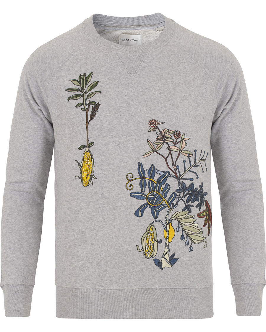 Hombres | Jerséis y prendas de punto | GANT Rugger | The Embroidery Crew Sweatshirt Grey