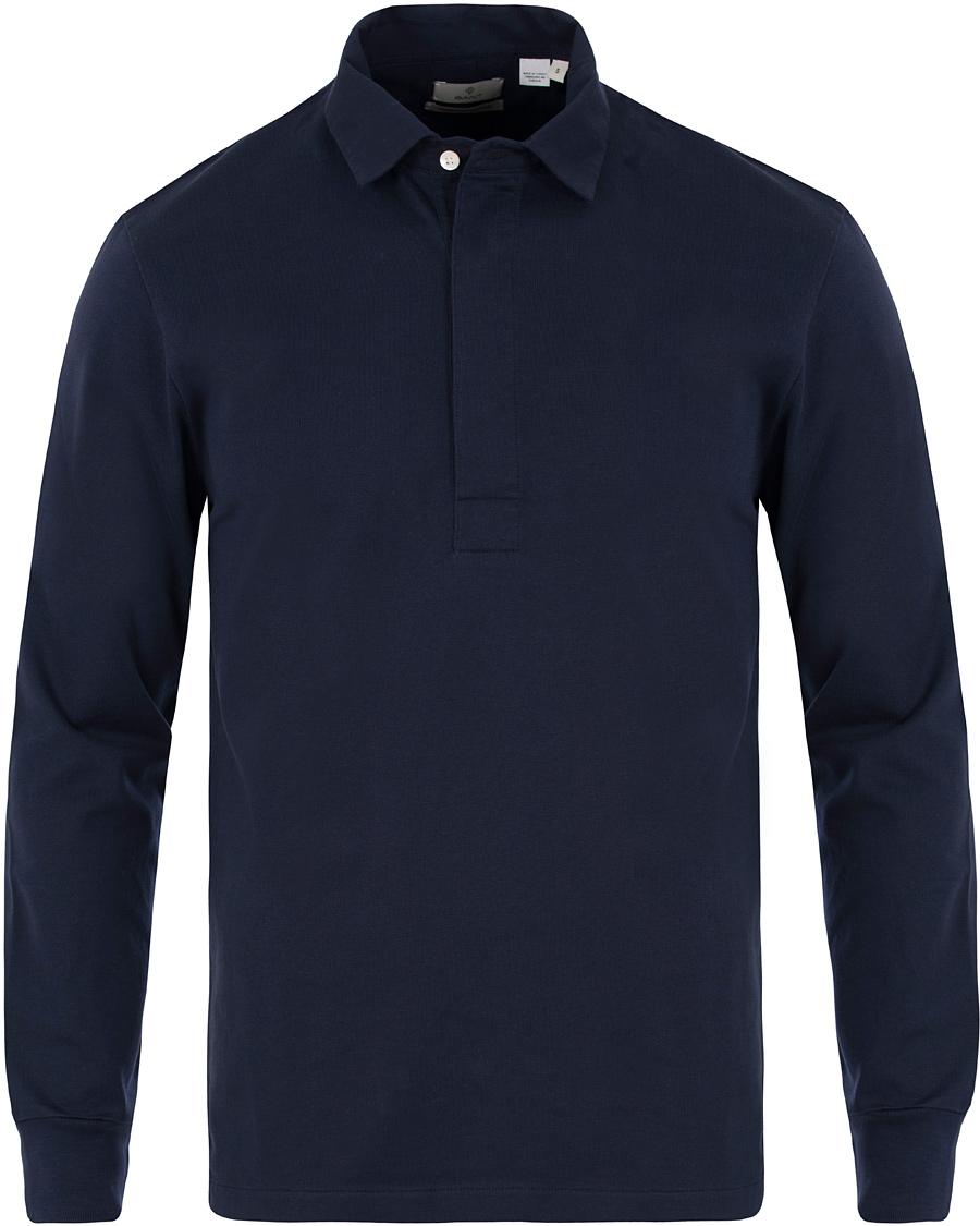 Hombres | Jerséis y prendas de punto | GANT Diamond G | Mercerized Rugby Top Marine