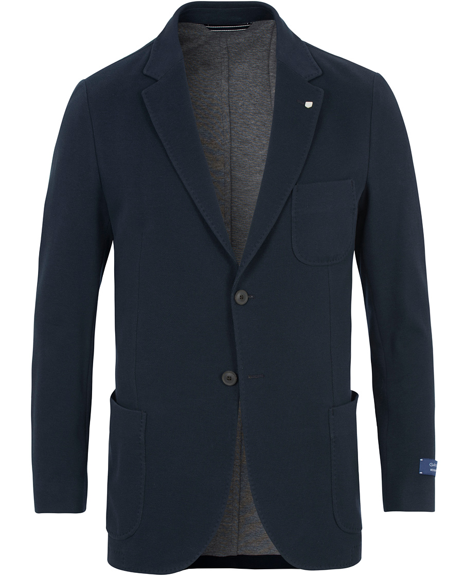Hombres | Blazers | Gant | Weekender Fit Cotton Pique Blazer Navy