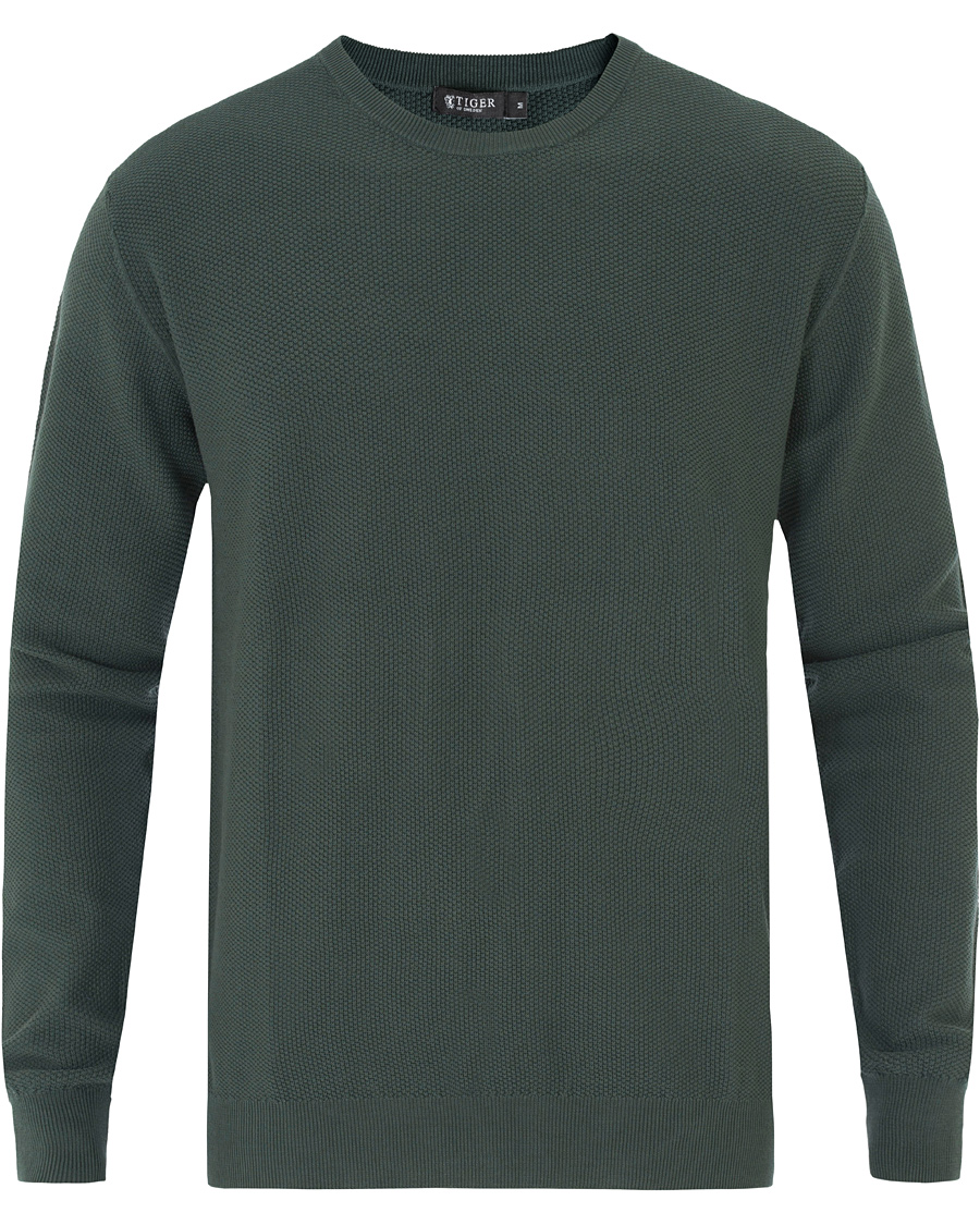 Hombres | Jerséis y prendas de punto | Tiger of Sweden | Matias Waffle Crew Neck Nobel Green