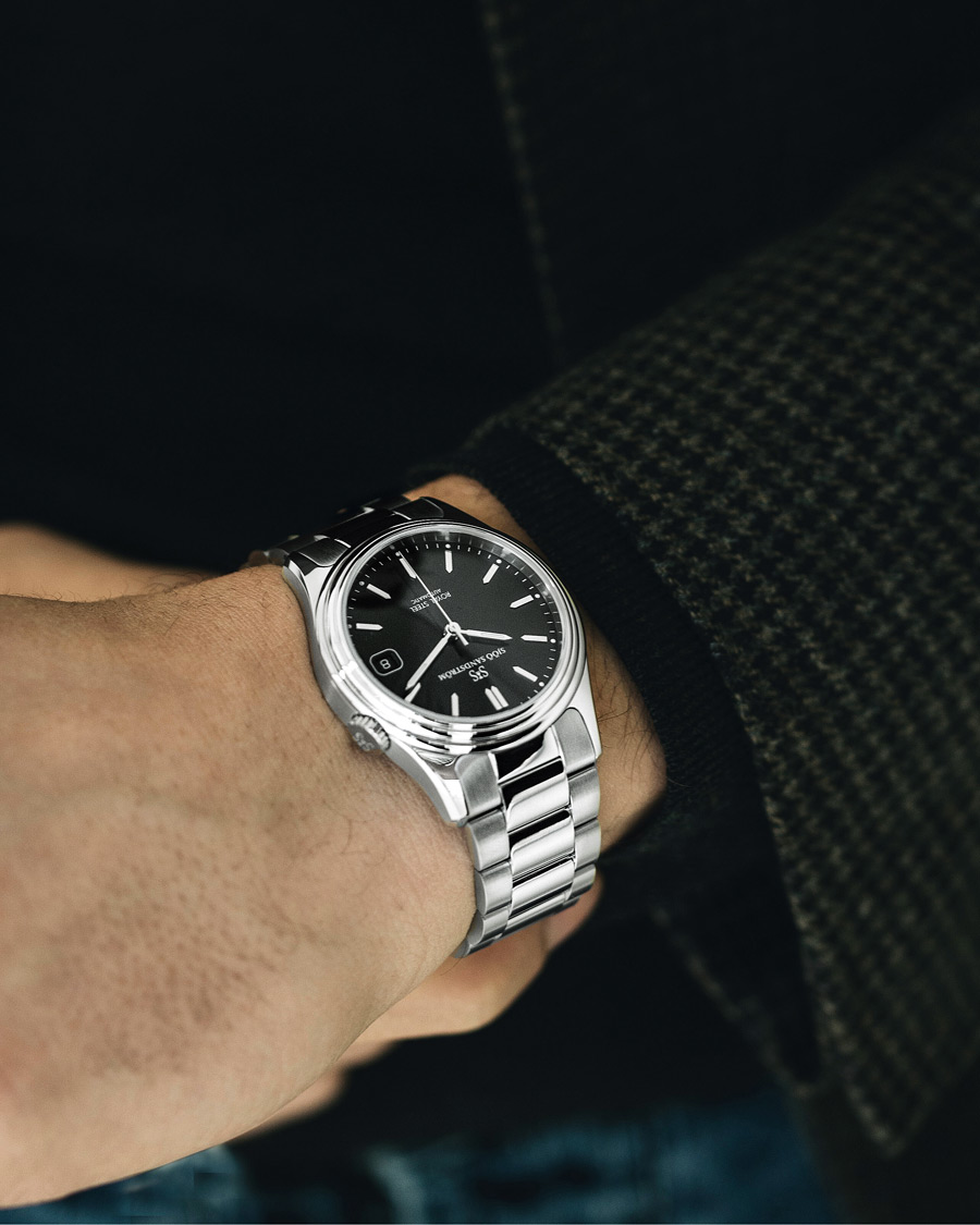 Hombres | Fine watches | Sjöö Sandström | Royal Steel Classic 36mm Black with Steel