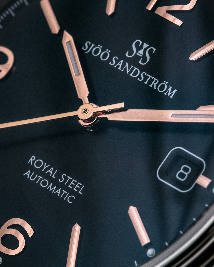 Hombres | Sjöö Sandström Royal Steel Classic 41mm Black and Black Alligator | Sjöö Sandström | Royal Steel Classic 41mm Black and Black Alligator