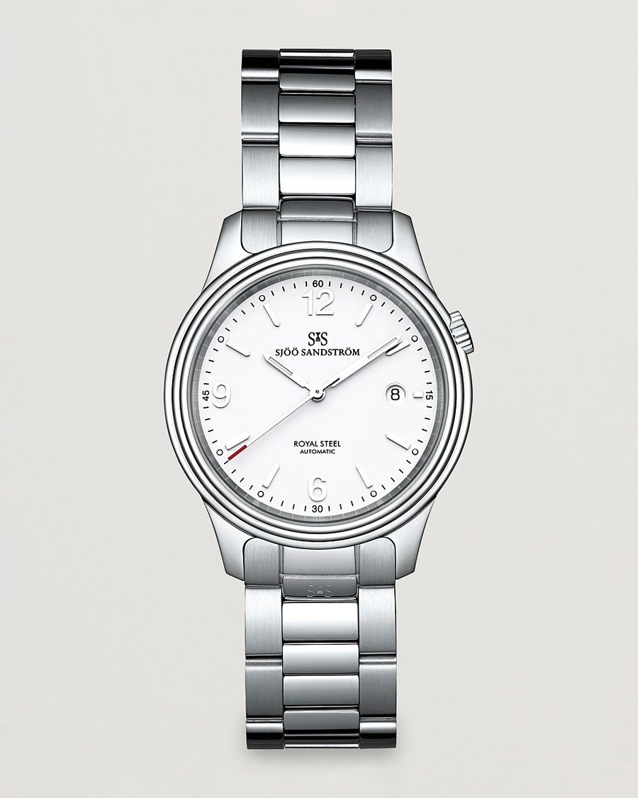 Hombres | Sjöö Sandström Royal Steel Classic 41mm White and Steel | Sjöö Sandström | Royal Steel Classic 41mm White and Steel