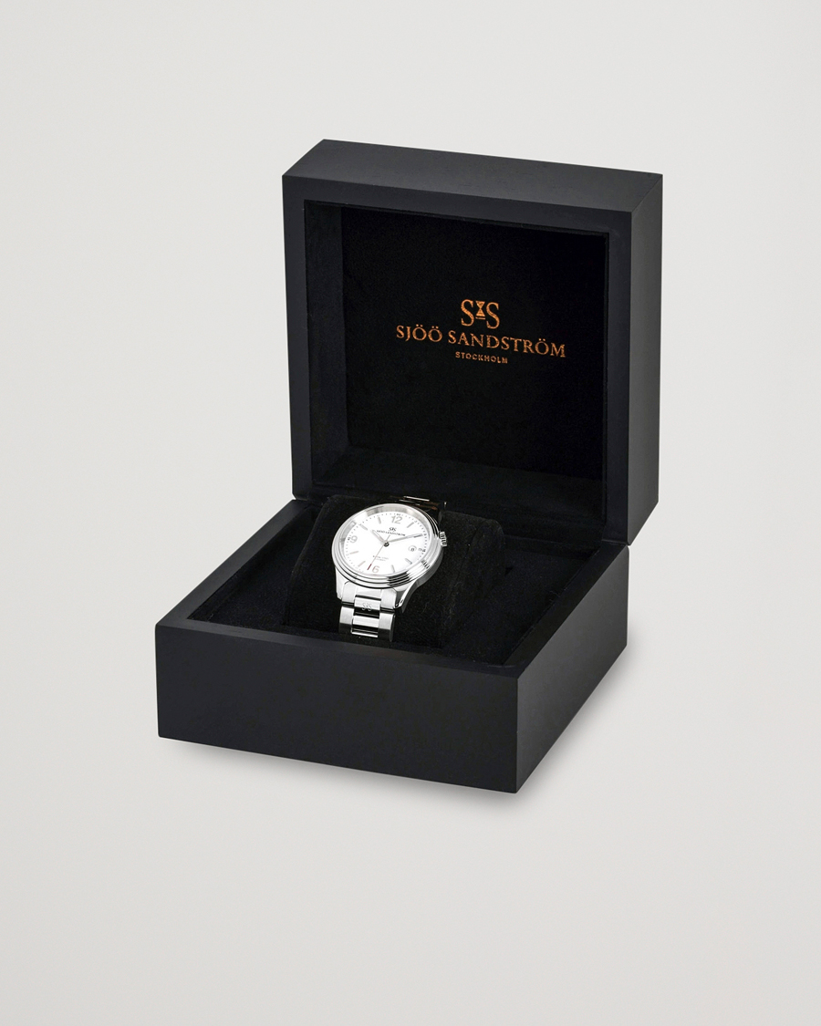 Hombres | Sjöö Sandström Royal Steel Classic 41mm White and Steel | Sjöö Sandström | Royal Steel Classic 41mm White and Steel