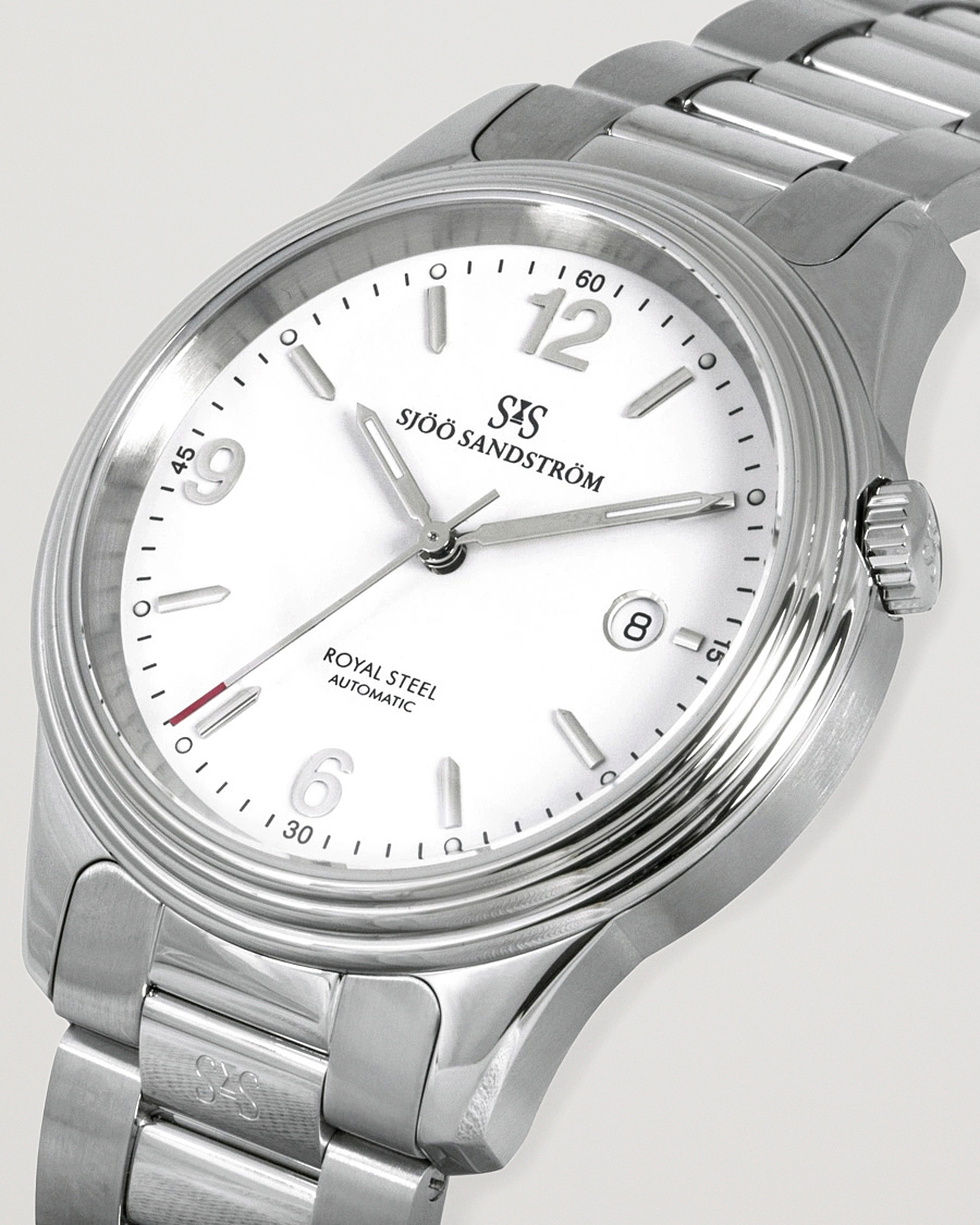 Hombres | Sjöö Sandström Royal Steel Classic 41mm White and Steel | Sjöö Sandström | Royal Steel Classic 41mm White and Steel