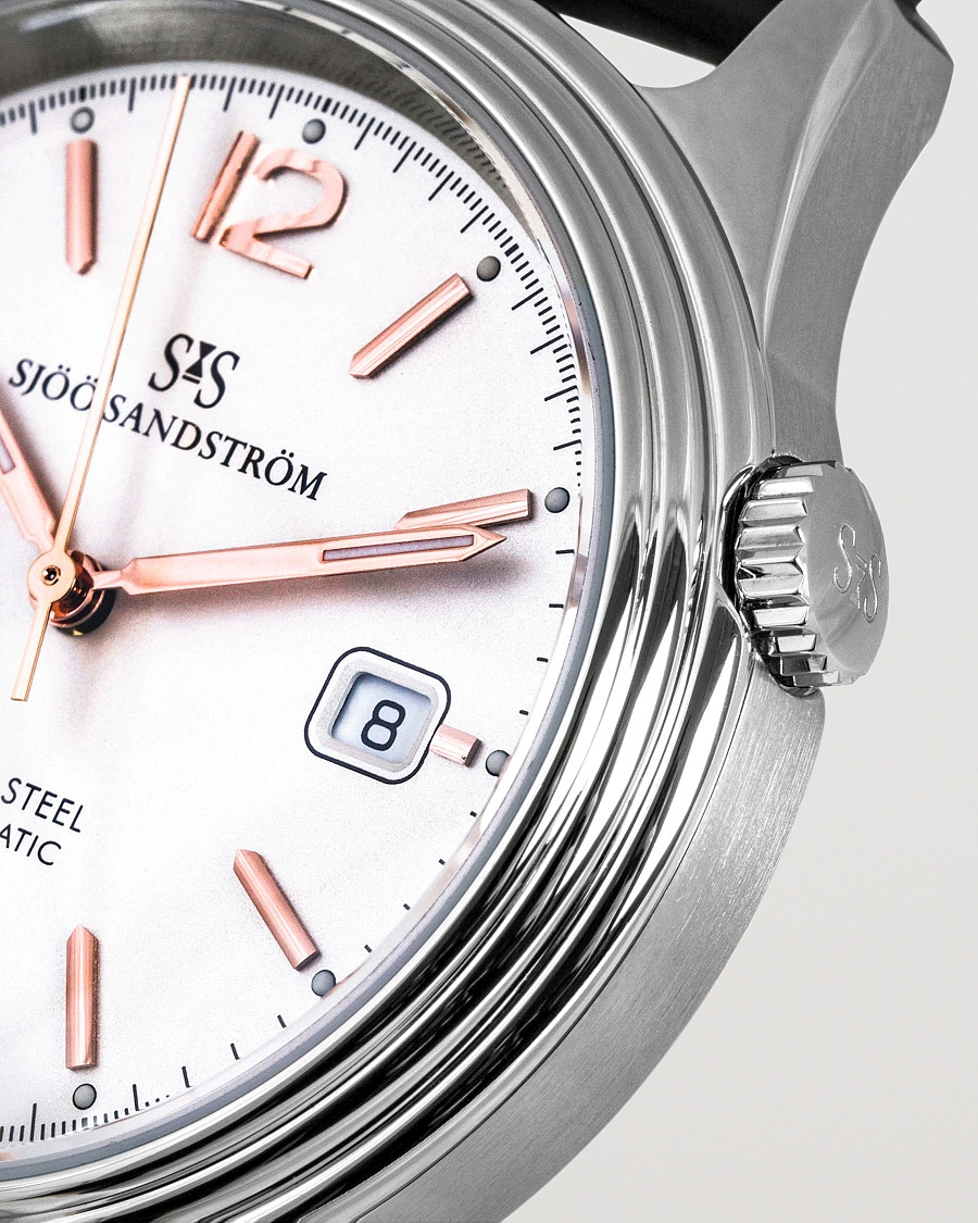 Hombres | Sjöö Sandström Royal Steel Classic 41mm Ivory and Brown Alligator | Sjöö Sandström | Royal Steel Classic 41mm Ivory and Brown Alligator