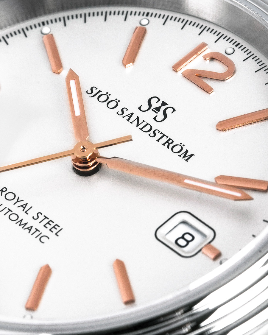 Hombres | Sjöö Sandström Royal Steel Classic 41mm Ivory and Brown Alligator | Sjöö Sandström | Royal Steel Classic 41mm Ivory and Brown Alligator