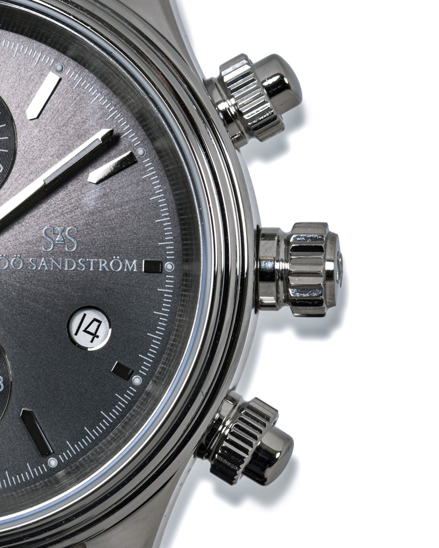Hombres | Sjöö Sandström Royal Steel Chronograph Grey and Grey Alligator 42 mm | Sjöö Sandström | Royal Steel Chronograph Grey and Grey Alligator 42 mm