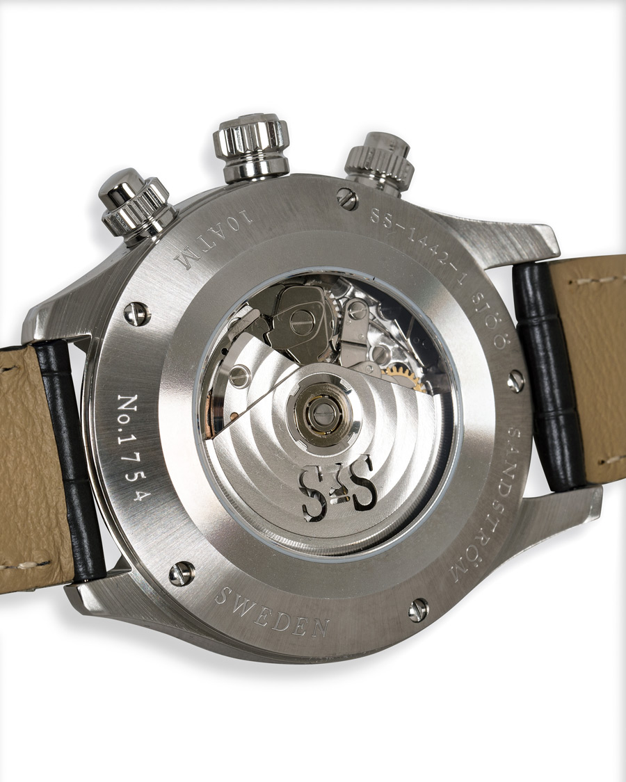 Hombres | Sjöö Sandström Royal Steel Chronograph Grey and Grey Alligator 42 mm | Sjöö Sandström | Royal Steel Chronograph Grey and Grey Alligator 42 mm