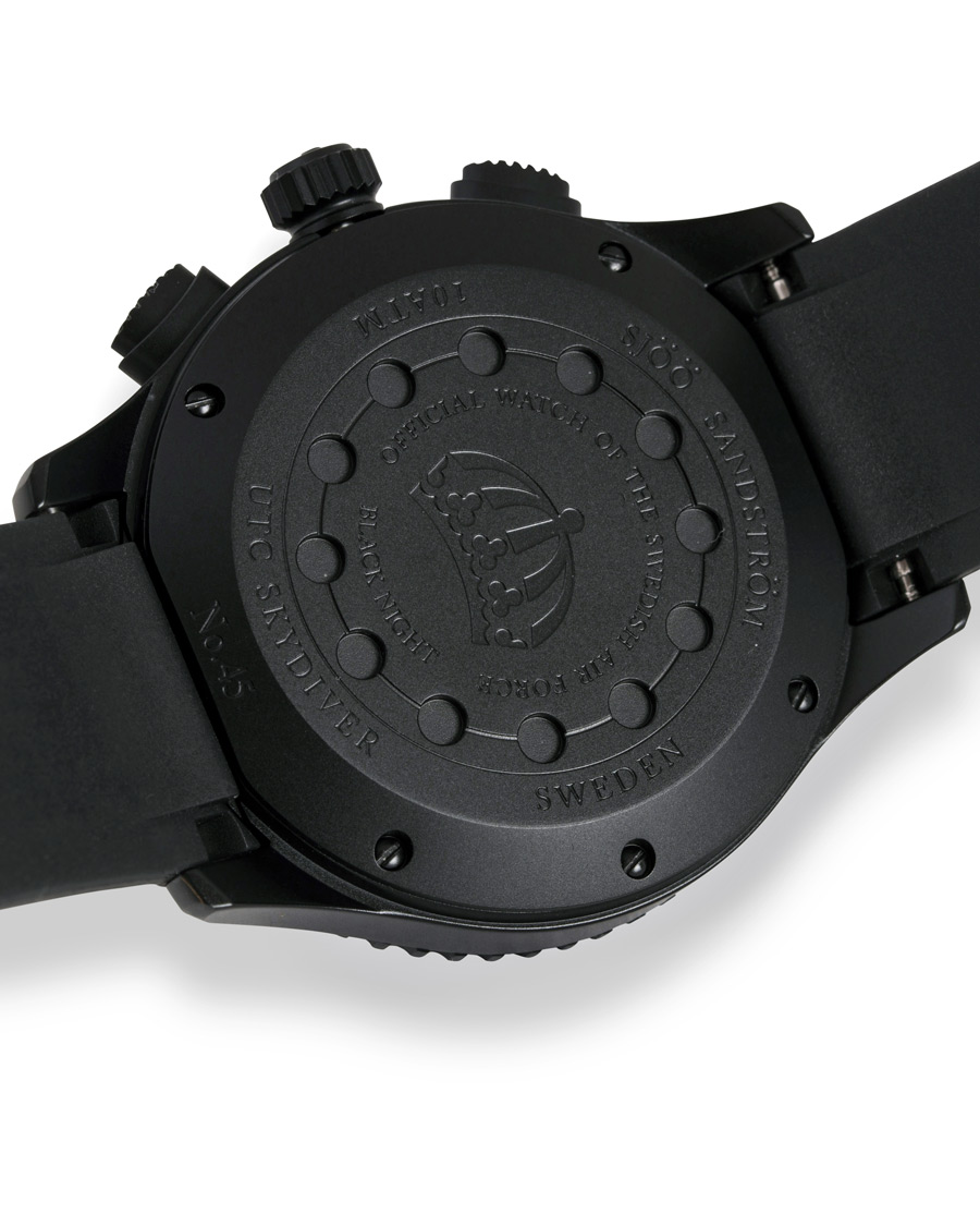 Hombres | Sjöö Sandström UTC Skydiver 44,2mm Black Night and Black Rubber | Sjöö Sandström | UTC Skydiver 44,2mm Black Night and Black Rubber