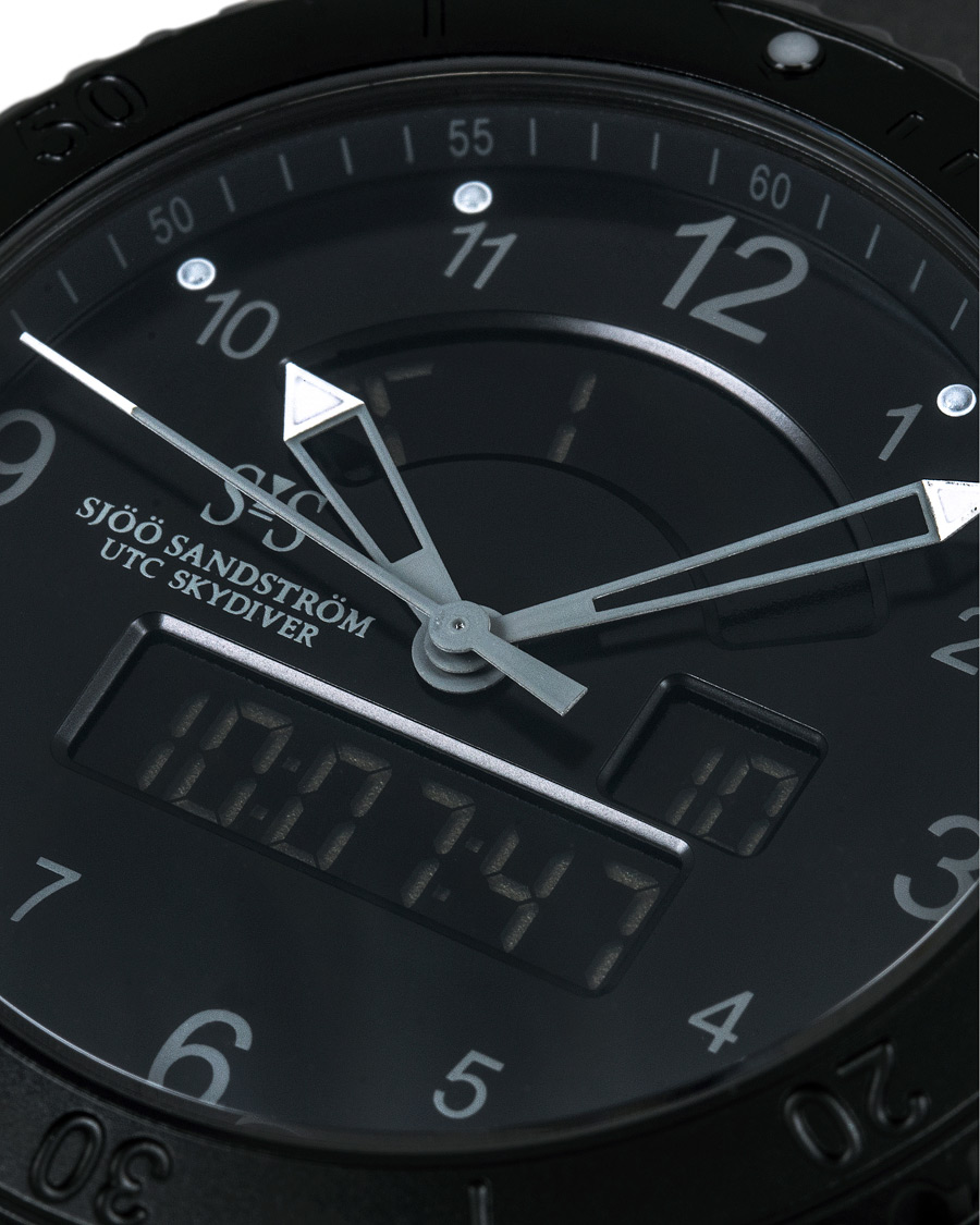Hombres | Sjöö Sandström UTC Skydiver 44,2mm Black Night and Black Rubber | Sjöö Sandström | UTC Skydiver 44,2mm Black Night and Black Rubber