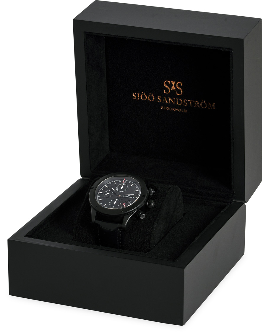 Hombres | Sjöö Sandström UTC Extreme 44,2mm Black and Black Alligator | Sjöö Sandström | UTC Extreme 44,2mm Black and Black Alligator