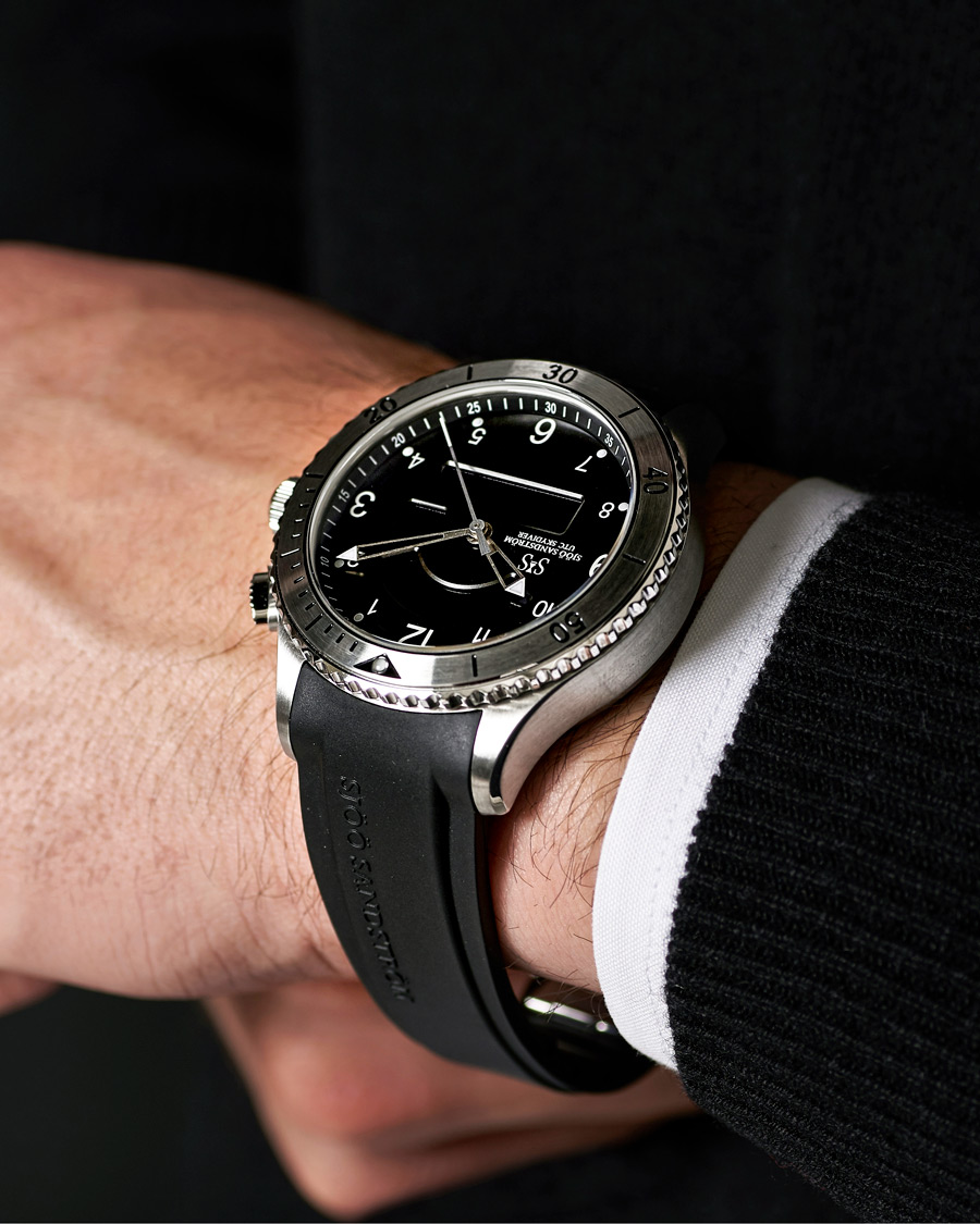 Hombres | Sjöö Sandström UTC Skydiver 44,2mm Black and Black Rubber | Sjöö Sandström | UTC Skydiver 44,2mm Black and Black Rubber