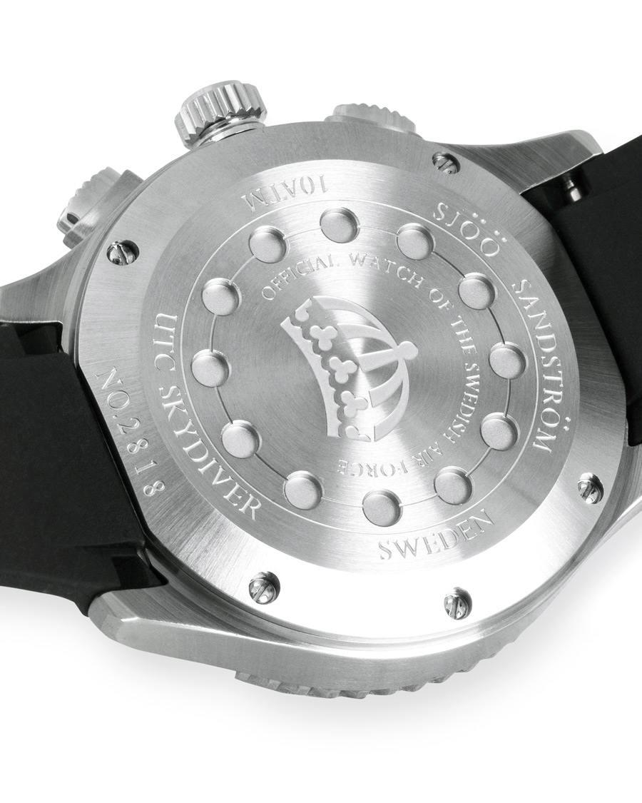 Hombres | Sjöö Sandström UTC Skydiver 44,2mm Black and Black Rubber | Sjöö Sandström | UTC Skydiver 44,2mm Black and Black Rubber