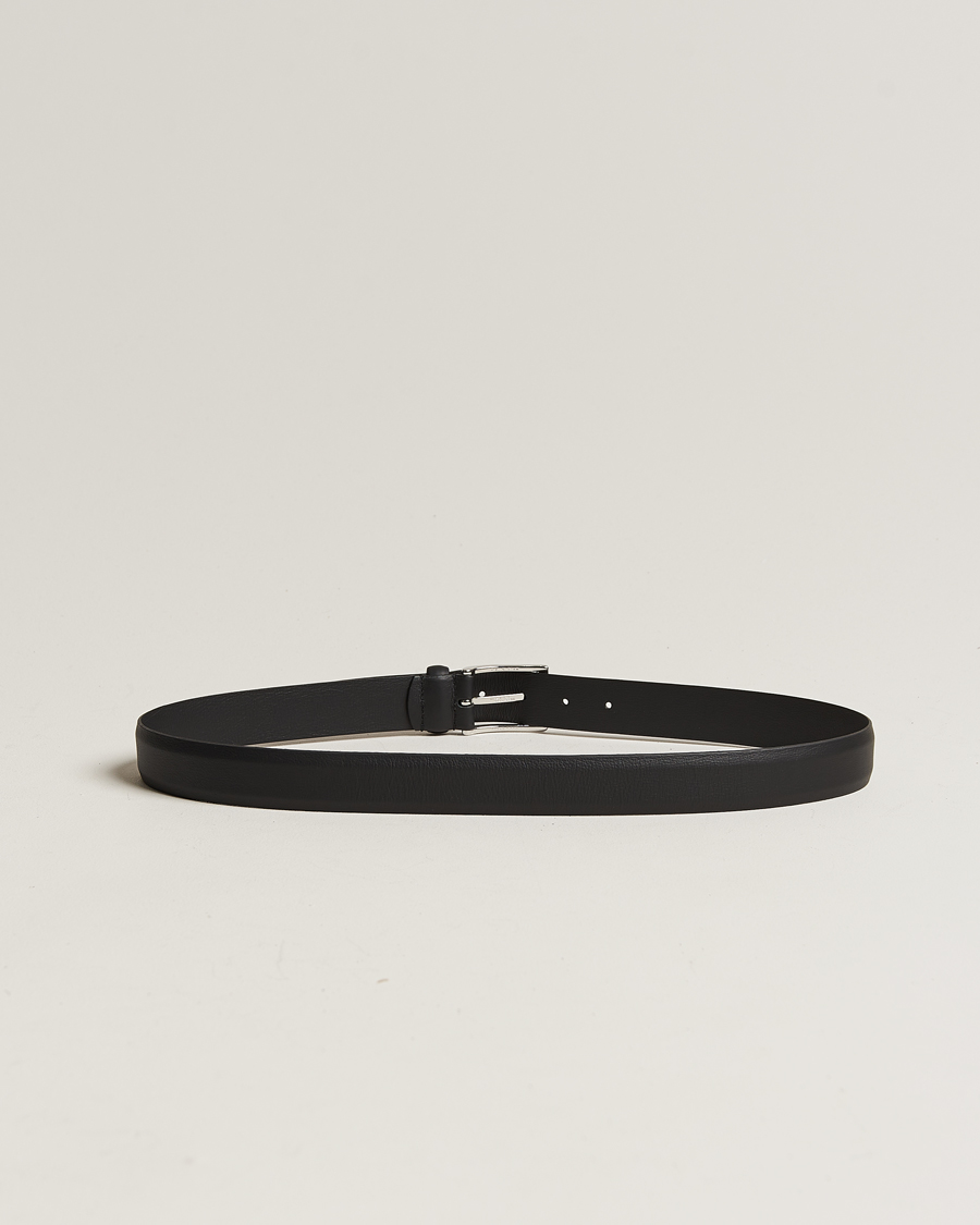 Hombres | Italian Department | Anderson's | Double Nappa Calf 3 cm Belt Black