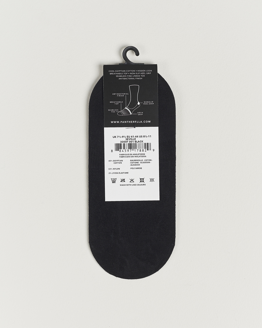 Hombres | Calcetines | Pantherella | Footlet Cotton/Nylon Sock Black