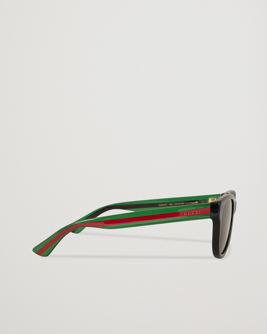 Hombres | Gucci GG0003S Sunglasses Black/Green/Grey | Gucci | GG0003S Sunglasses Black/Green/Grey